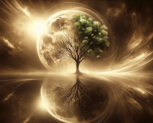 A thoughtful and evocative sepia-toned image that captures the themes of hope, reflection, and the global challenges we face. The composition features copy
